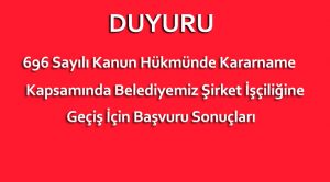 Belediye Başkanlığımızdan Duyuru