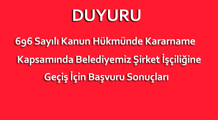 Belediye Başkanlığımızdan Duyuru