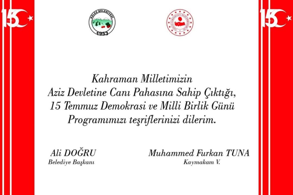 15 Temmuz Şehitleri Anma Demokrasi ve Milli Birlik Günü